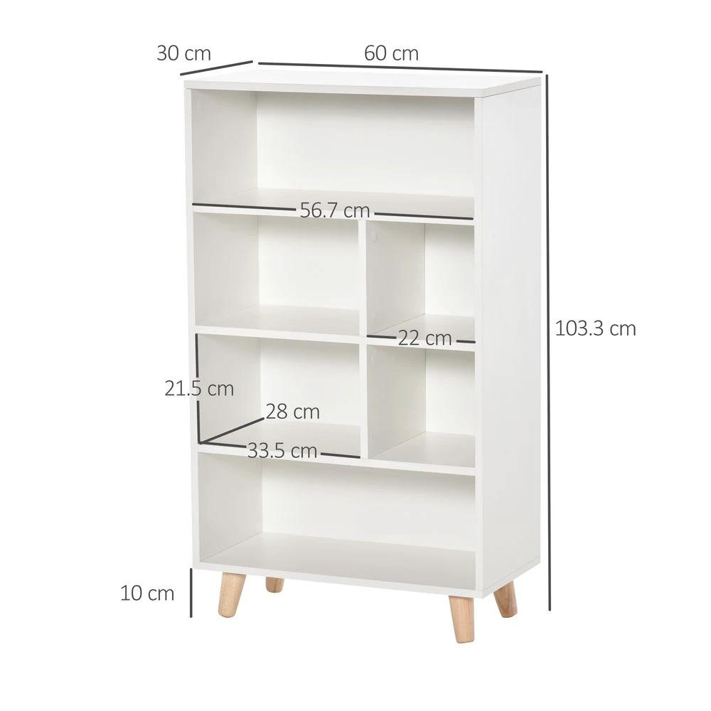 Bookcase Cube Storage Unit White by HOMCOM