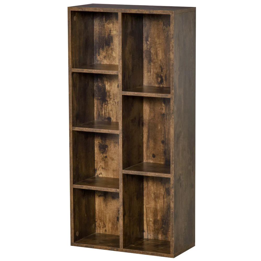 Bookcase IndustrialDisplay Cabinet Cube Storage Rustic Brown by HOMCOM