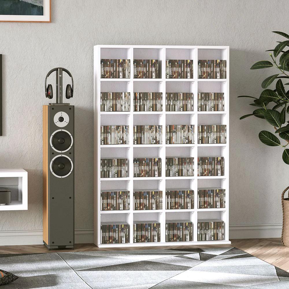 HOMCOM DVD CD Media Storage Cabinet Racks Wooden Shelf Video Bookcase Display - Uncategorized Bookcase