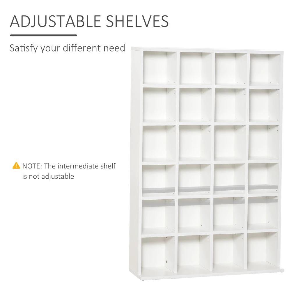 HOMCOM DVD CD Media Storage Cabinet Racks Wooden Shelf Video Bookcase Display - Uncategorized Bookcase