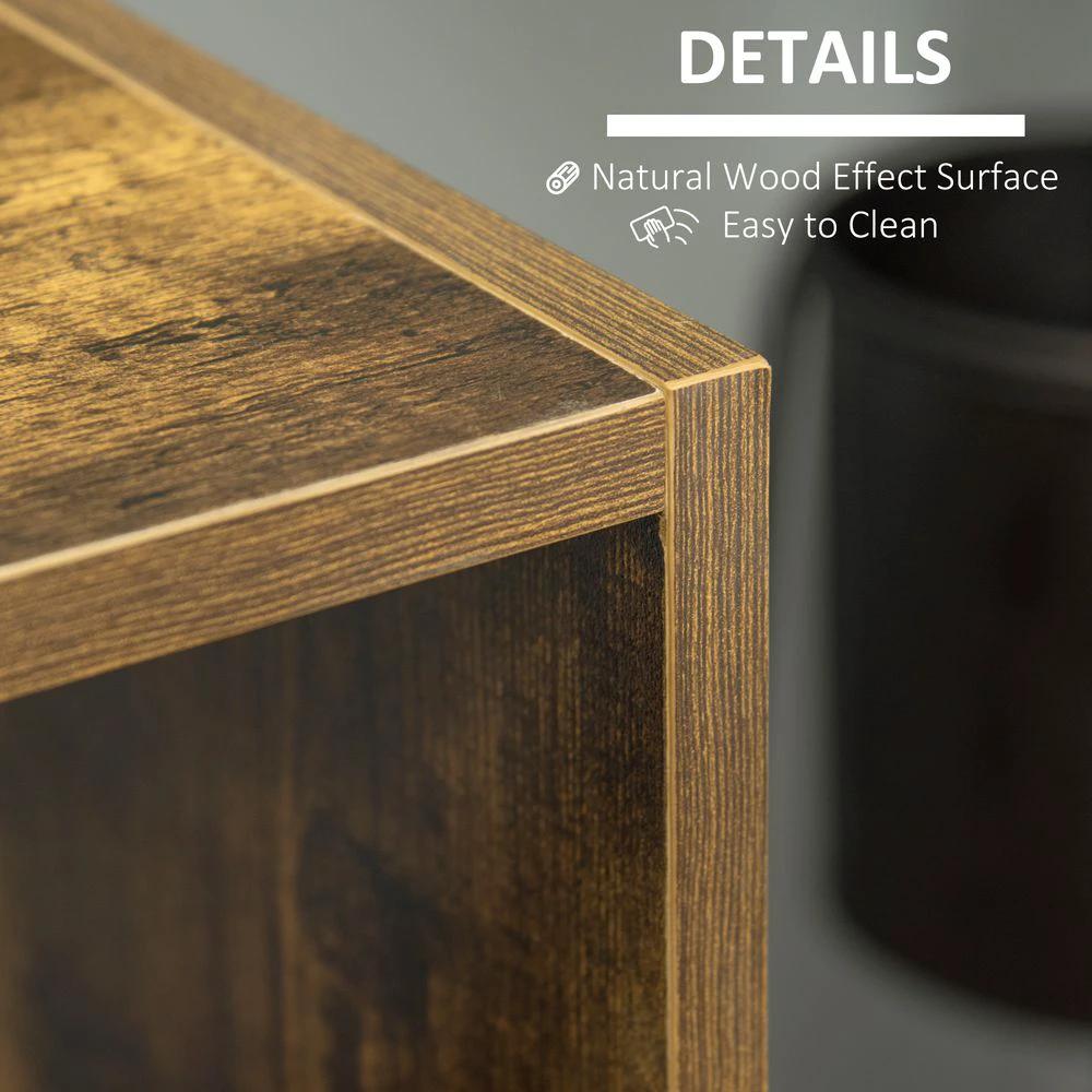 HOMCOM Industrial Style Storage Shelf, Bookcase, Bookshelf, Rustic Brown - Uncategorized Bookcase