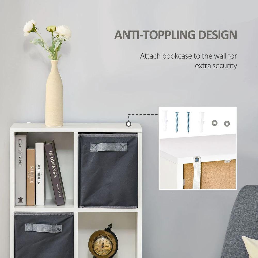 HOMCOM Modern Bookcase Tall Bookcase with Storage Shelves Drawer for Study - Uncategorized Bookcase