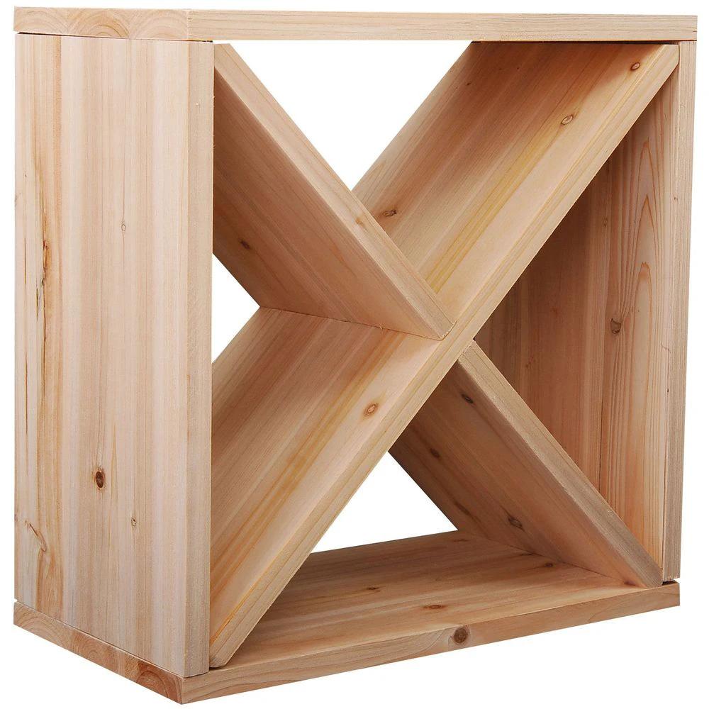 HOMCOM Natural Wine Rack 4 Sections Homcom - Uncategorized Bookcase