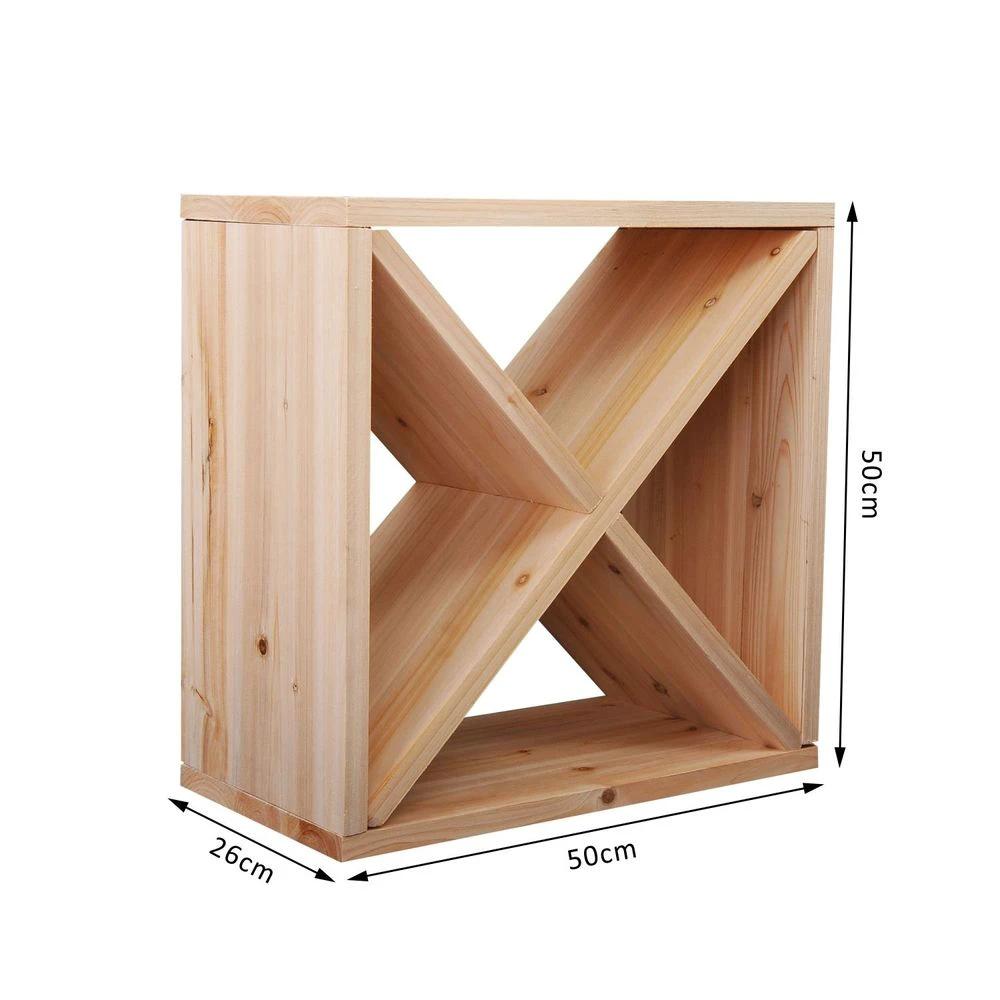 Natural Wine Rack 4 Sections Homcom by HOMCOM