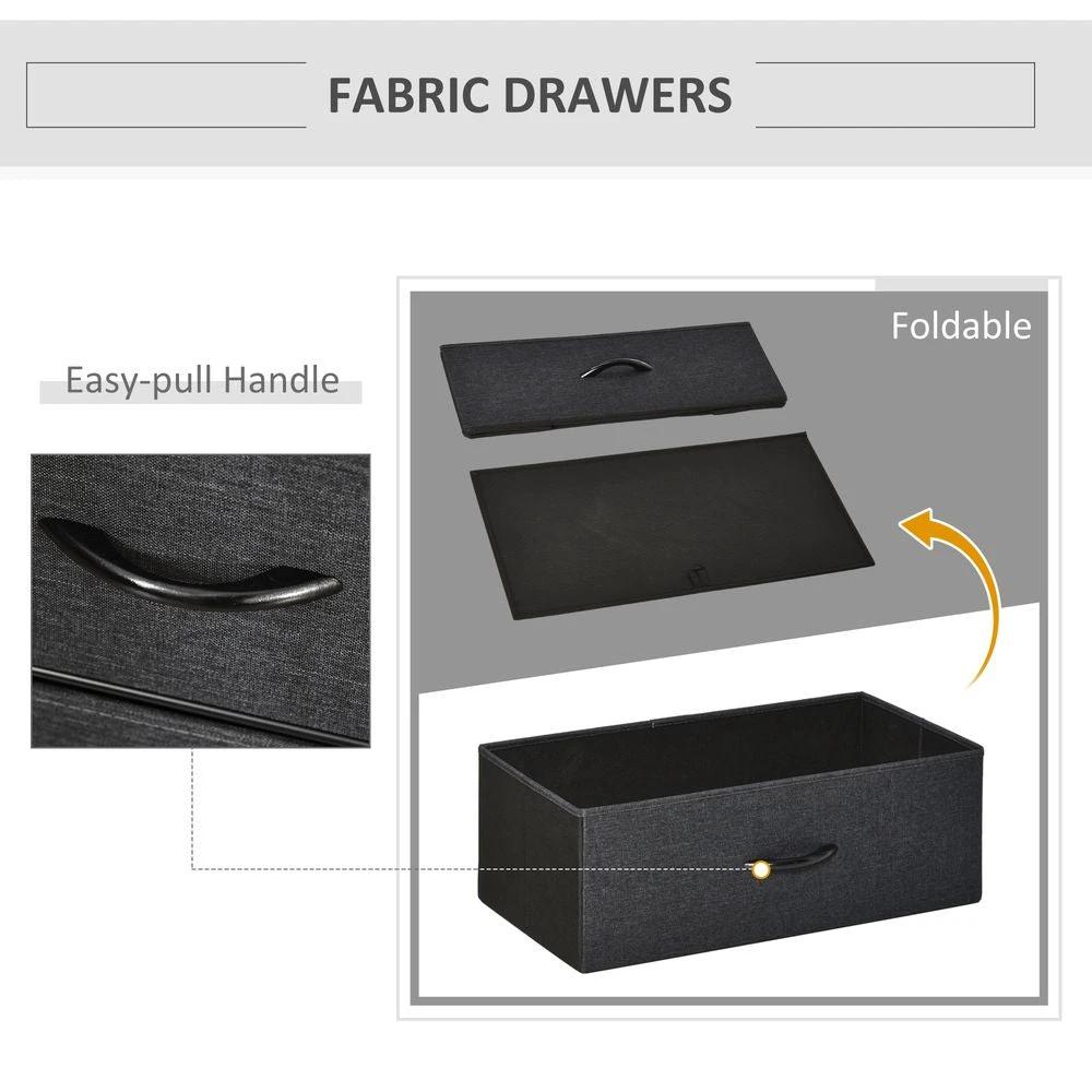 3 Drawer Storage Chest Unit Home w/ Shelves Home Living Bedroom Black Homcom by HOMCOM