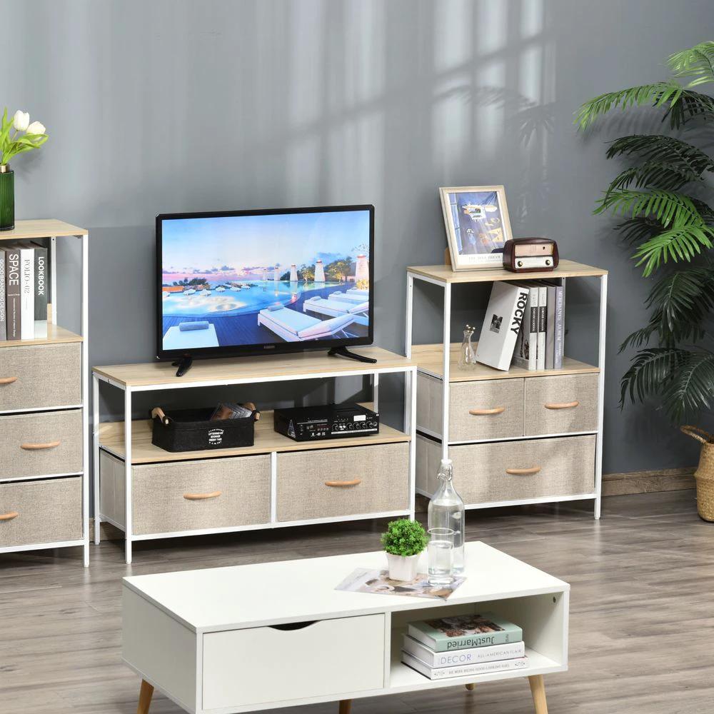3 Drawer Storage Chest Unit Home w/ Shelves Home Living Bedroom White HOMCOM by HOMCOM