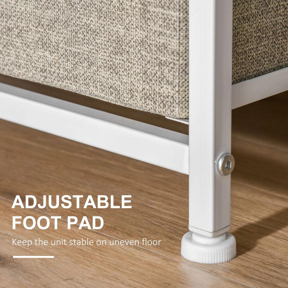HOMCOM 3-Tier Homcom Linen Drawer Cabinet Organizer Adjustable White, Oak and Light Grey - Uncategorized Chest of Drawers