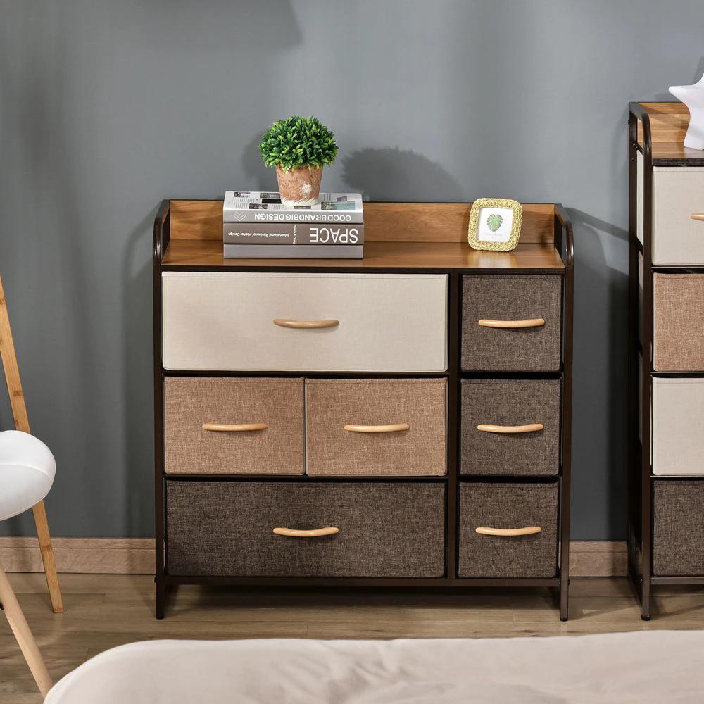 HOMCOM 7-Drawer Dresser, Fabric Chest of Drawers, Storage Organizer - Uncategorized Chest of Drawers