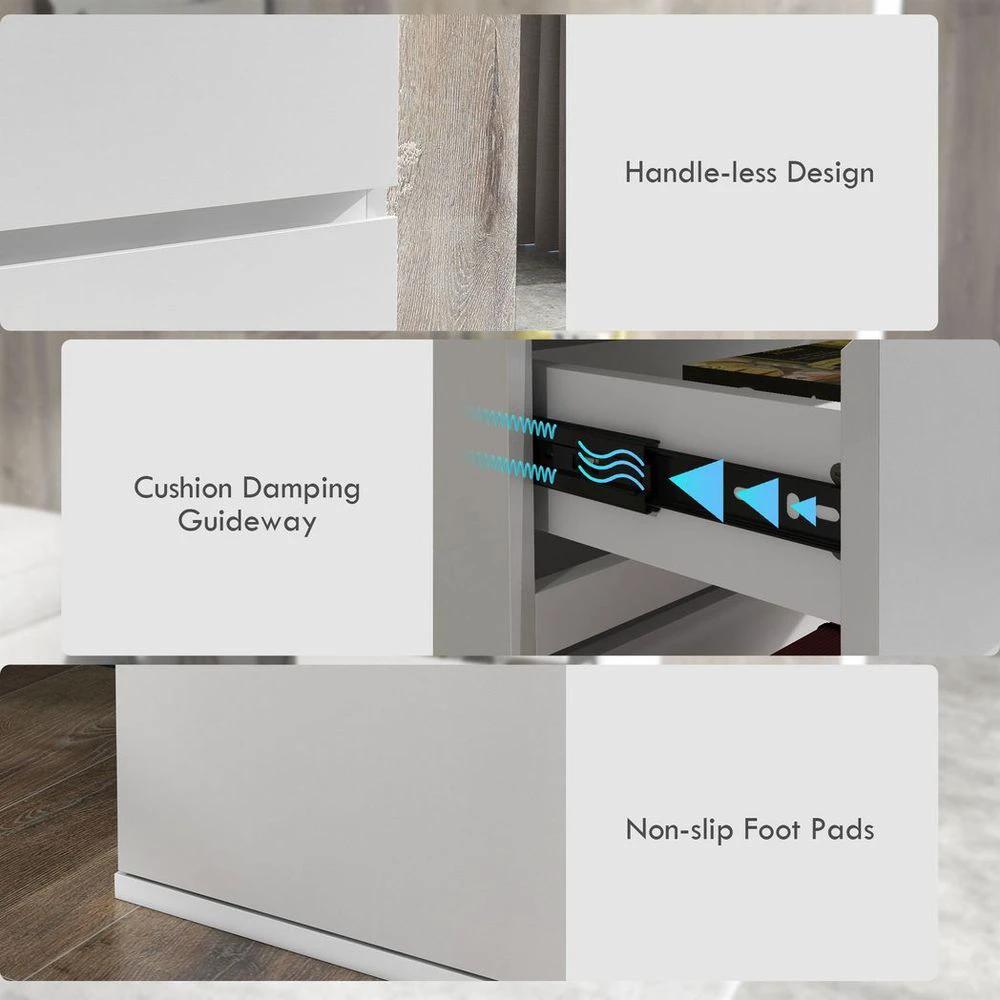 HOMCOM Bedroom Chest of Drawers, High Gloss 4 Drawers Dresser, Drawer Unit - Uncategorized Chest of Drawers