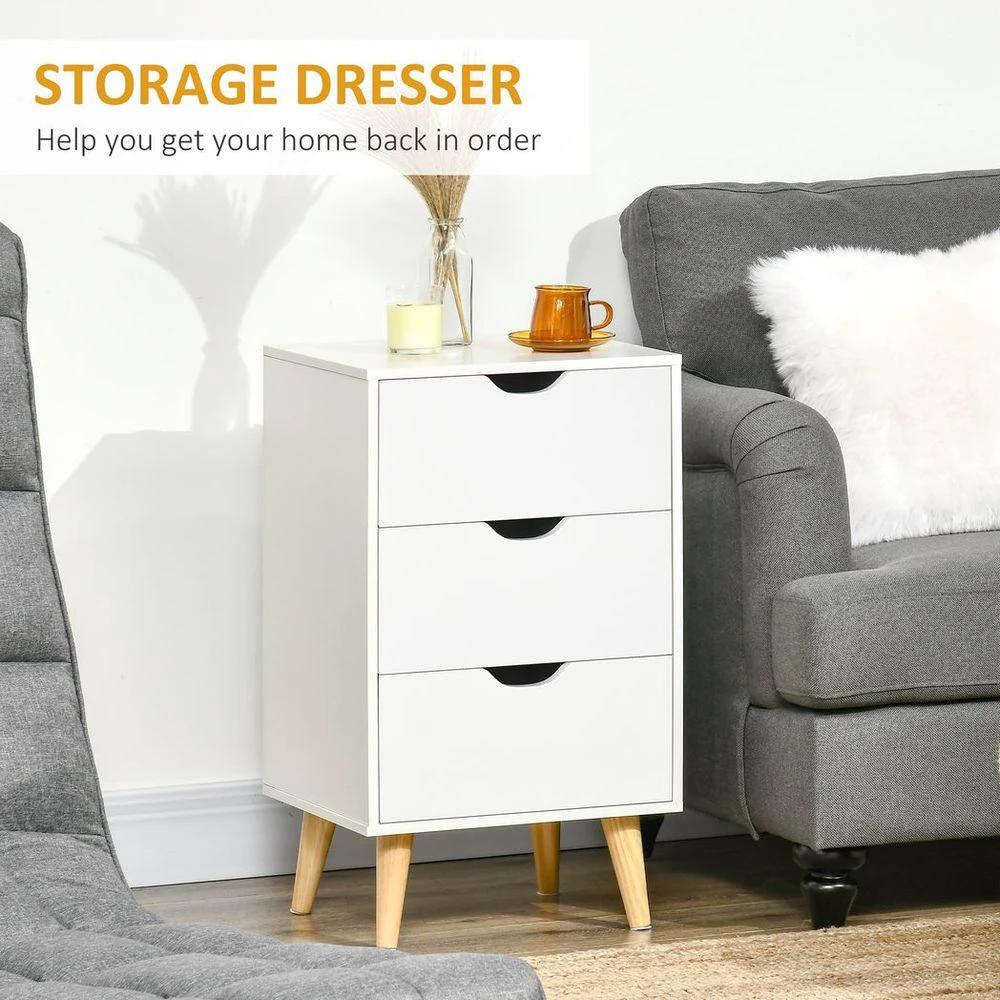Chest of Drawers, 3 Drawer Unit Storage Chest Bedroom Living Room by HOMCOM
