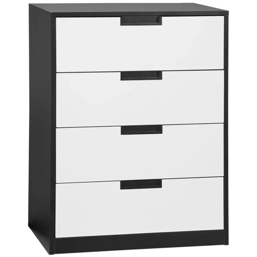 HOMCOM Chest of Drawers 4 Drawers Cabinet Organiser Unit with Handles for Bedroom - Uncategorized Chest of Drawers