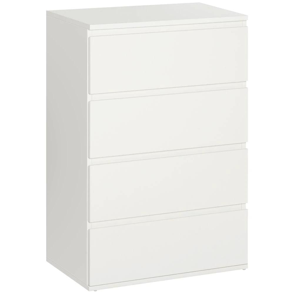 Chest of Drawers, 4 Drawers White by HOMCOM