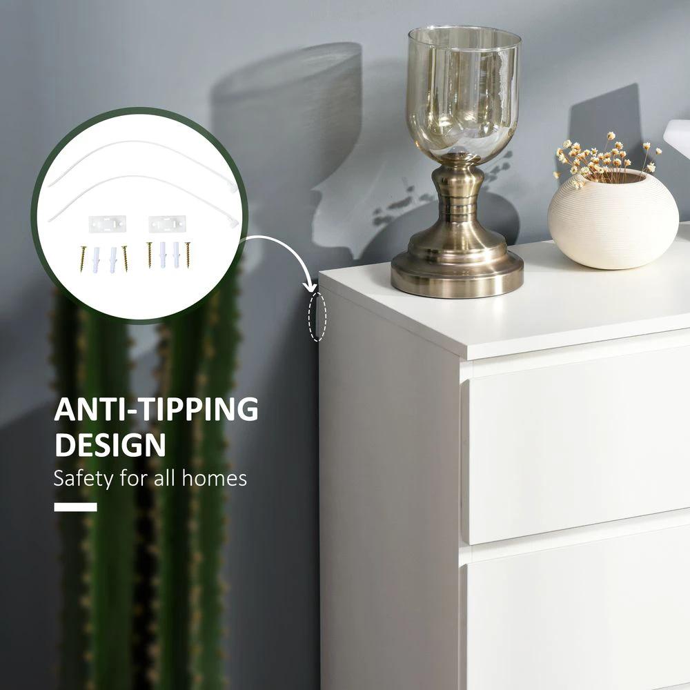 Chest of Drawers, 4 Drawers White by HOMCOM