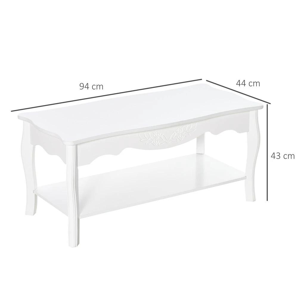 Coffee Table, 94Lx44Wx42H cm-White by HOMCOM