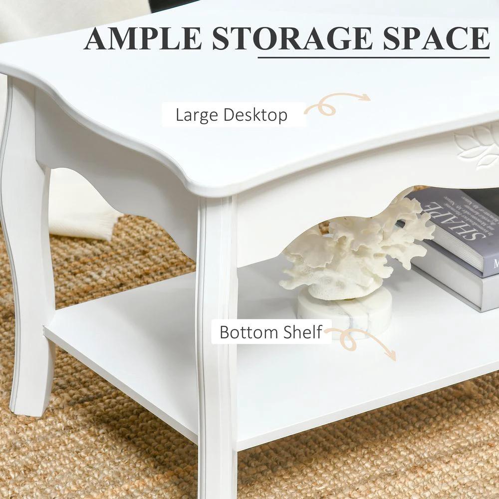 Coffee Table, 94Lx44Wx42H cm-White by HOMCOM