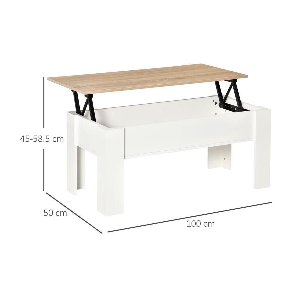 Lift Top Coffee Table w/Storage Compartment, Living Room Center Table by HOMCOM
