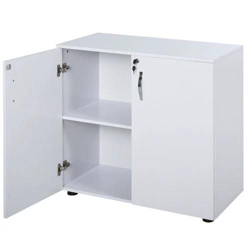 2-Tier Locking Office Storage Cabinet File Organisation w/ 2 Keys White HOMCOM by HOMCOM