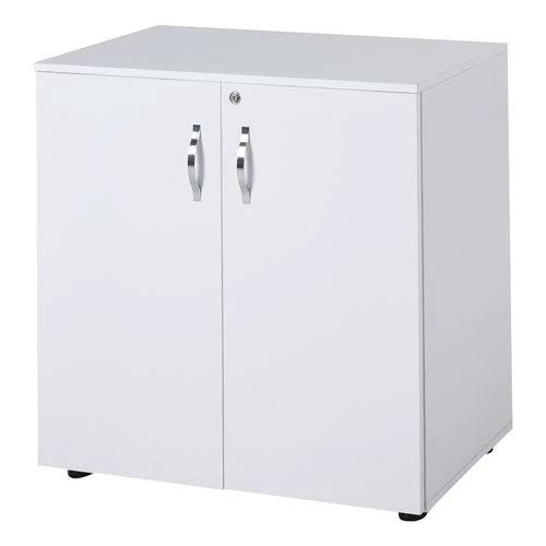2-Tier Locking Office Storage Cabinet File Organisation w/ 2 Keys White HOMCOM by HOMCOM