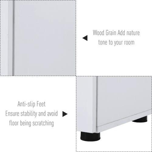 2-Tier Locking Office Storage Cabinet File Organisation w/ 2 Keys White HOMCOM by HOMCOM