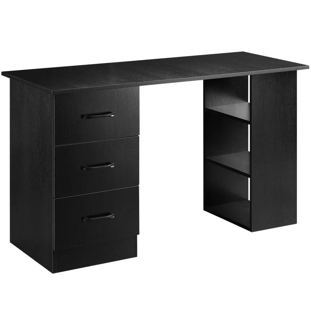 HOMCOM 120cm Computer Desk Writing Shelf & Drawers Black Homcom - Desks Desk
