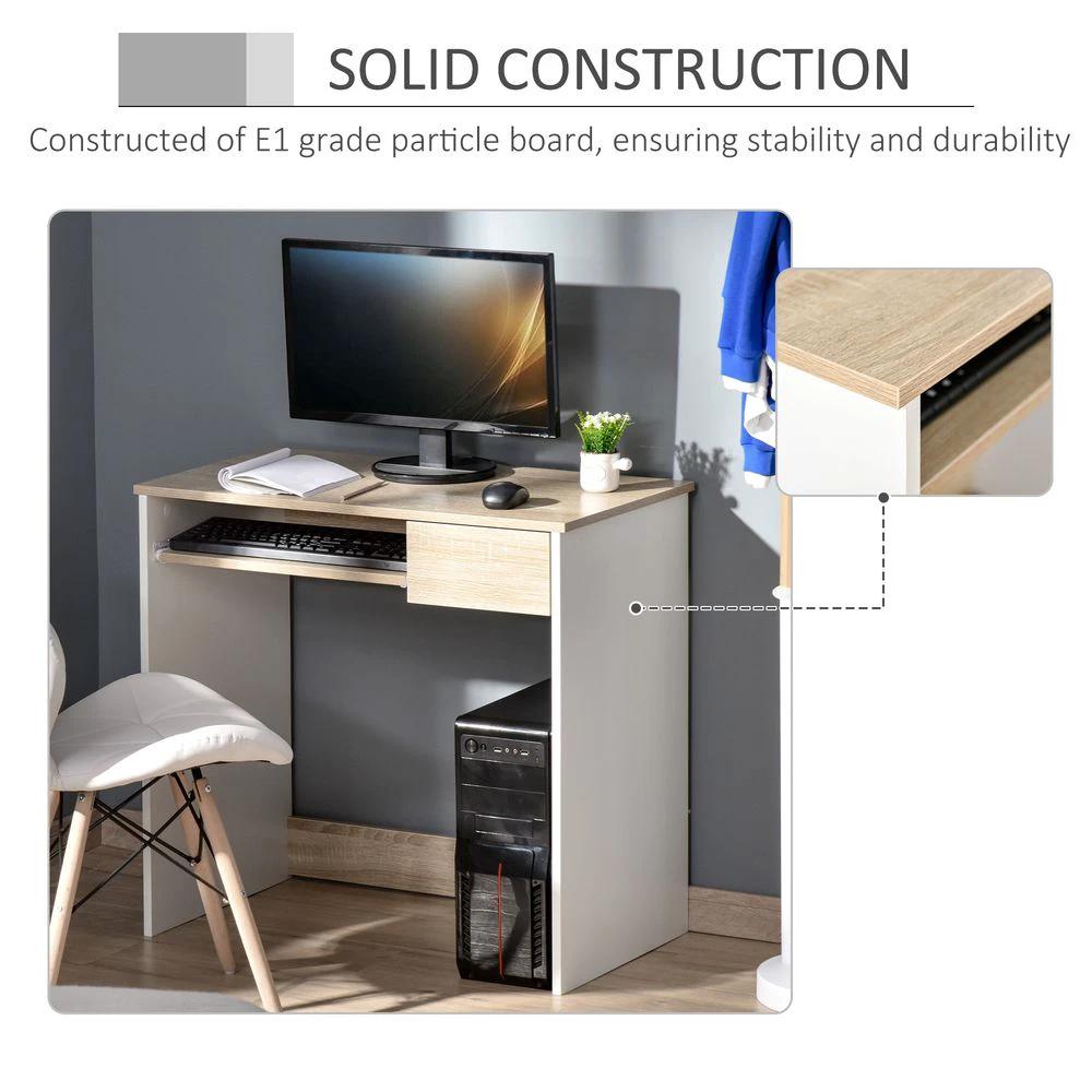 Compact Computer Table Oak by HOMCOM