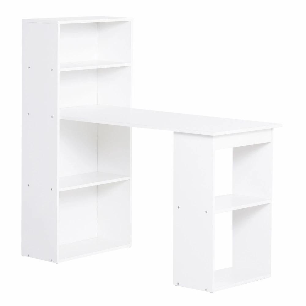Computer Desk, 120Lx55Dx120H cm-White by HOMCOM