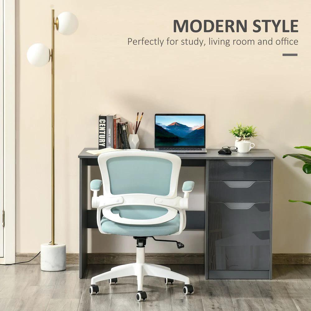 Computer Desk with Drawers, Workstation Grey by HOMCOM