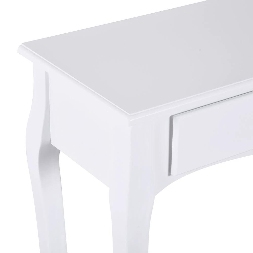HOMCOM Console Table Storage Display Desk W/ 2 Drawers-Ivory White - Desks Desk