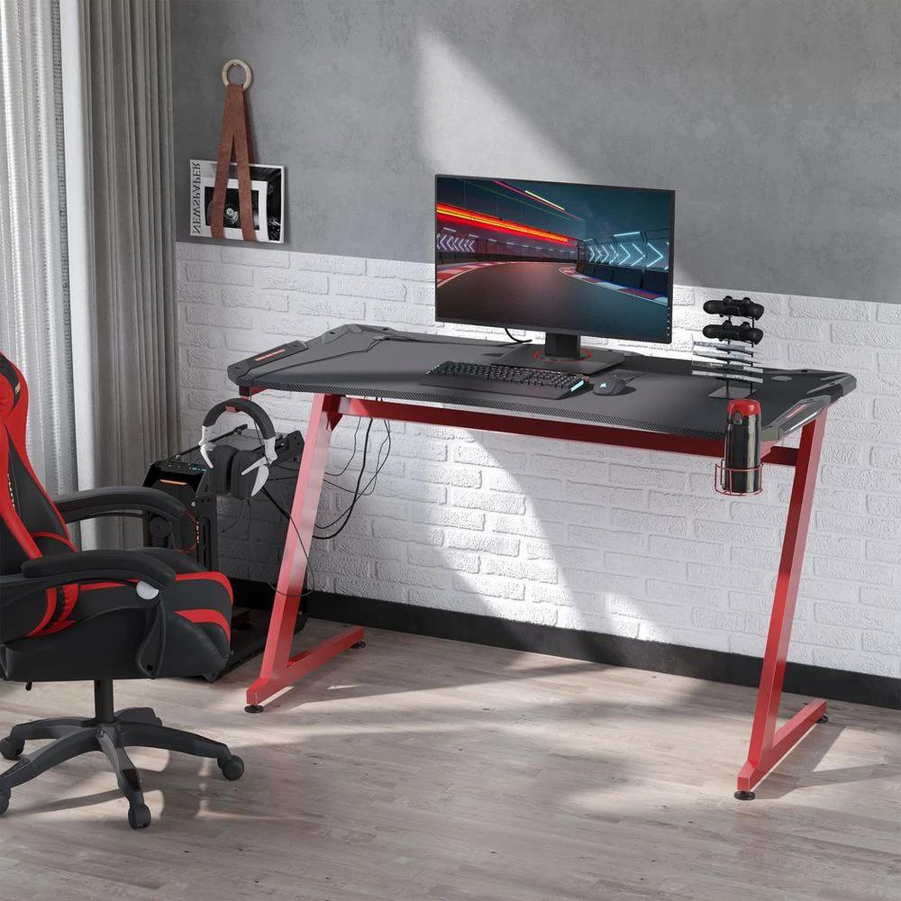 Gaming Desk with Gamepad Holder Cup Holder Headphone Hook Home Office by HOMCOM