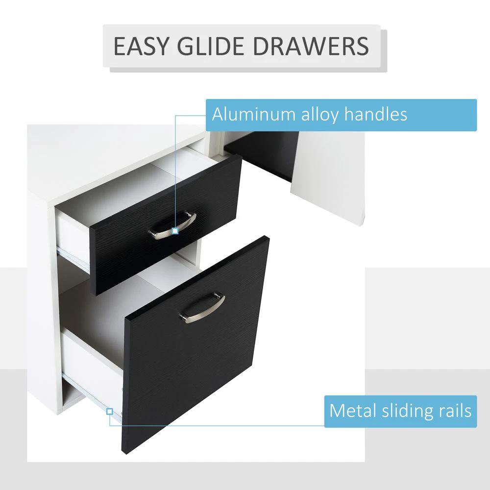 HOMCOM Multi-Storage & Workstation Desk Table Storage Shelves Home Office HOMCOM - Desks Desk