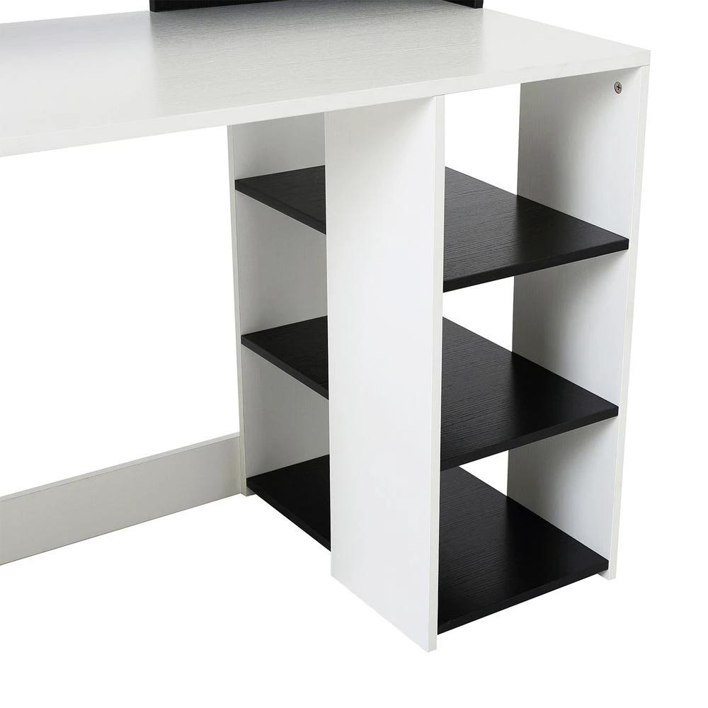 HOMCOM Multi-Storage & Workstation Desk Table Storage Shelves Home Office HOMCOM - Desks Desk
