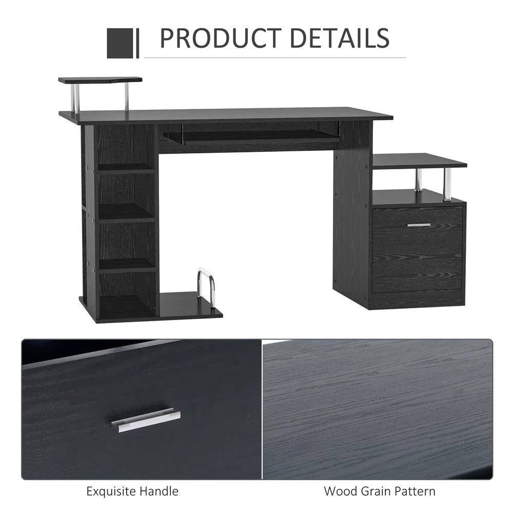HOMCOM Wood Computer Desk Laptop Workstation Drawer Shelf for Home Office HOMCOM - Desks Desk