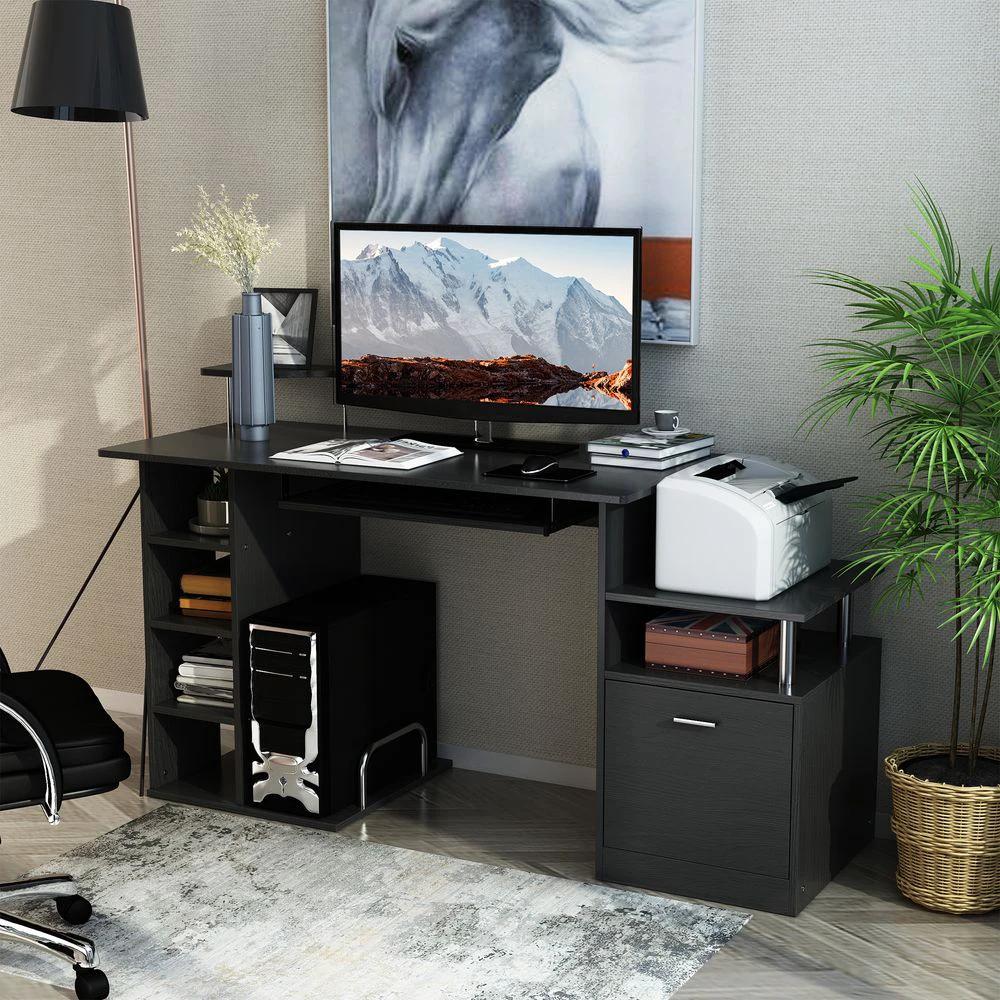 HOMCOM Wood Computer Desk Laptop Workstation Drawer Shelf for Home Office HOMCOM - Desks Desk