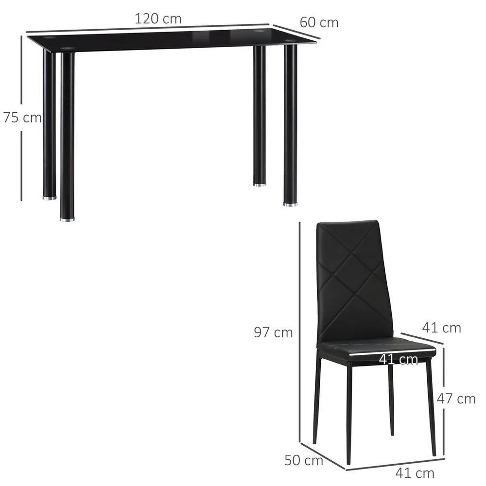 Dining Table Set for 4, Modern Kitchen Table and Chairs with Padded Seat by HOMCOM