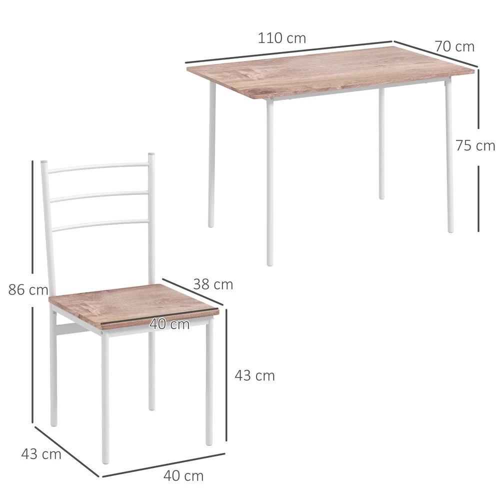 5 Piece Homcom Dining Table and Chairs Set, Space Saving Table and 4 Chairs by HOMCOM