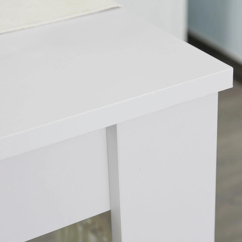 Particle Board 3-Piece Dining Set Dining Table with Benches White by HOMCOM