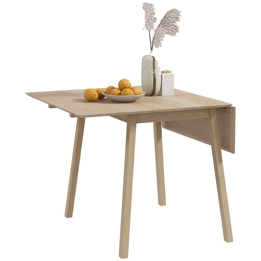 Extendable Kitchen Table for 2-4, Folding Drop Leaf Dining Table for Small Space by HOMCOM
