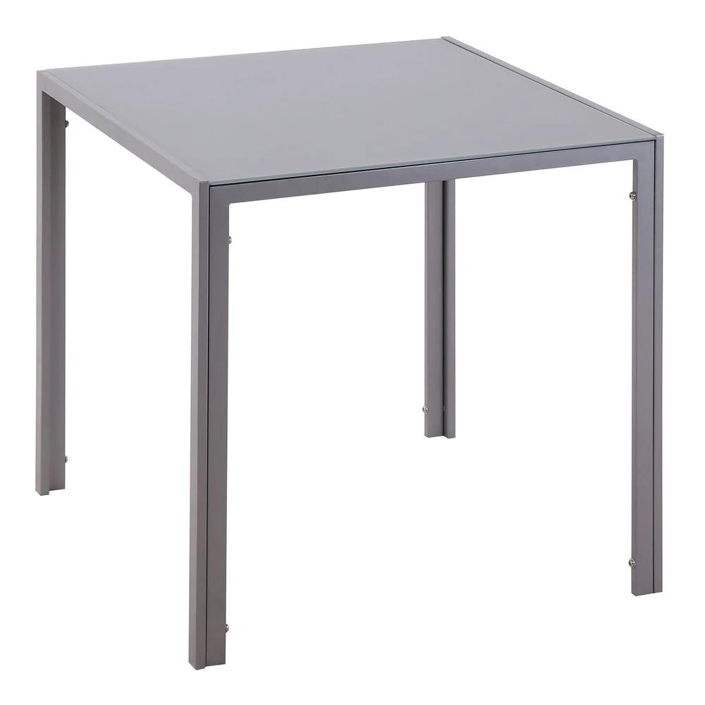 Modern Square Dining Table with Tempered Glass Top & Metal Legs by HOMCOM