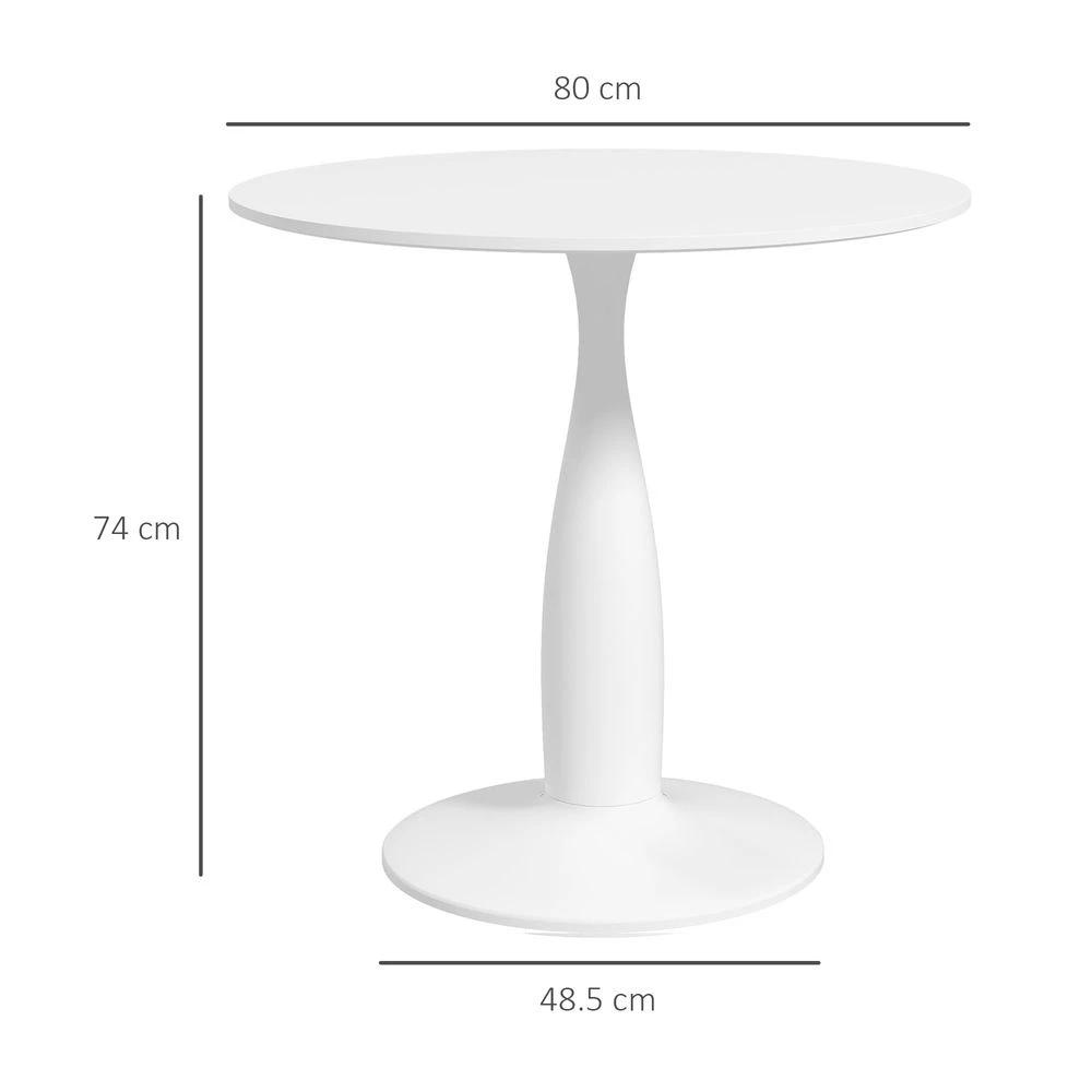 HOMCOM Round Dining Table with Steel Base for Living Room, Dining Room - Uncategorized Dining Table