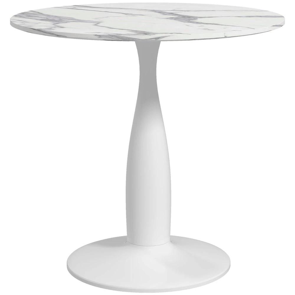 Round Dining Table with Steel Base for Living Room, Dining Room by HOMCOM