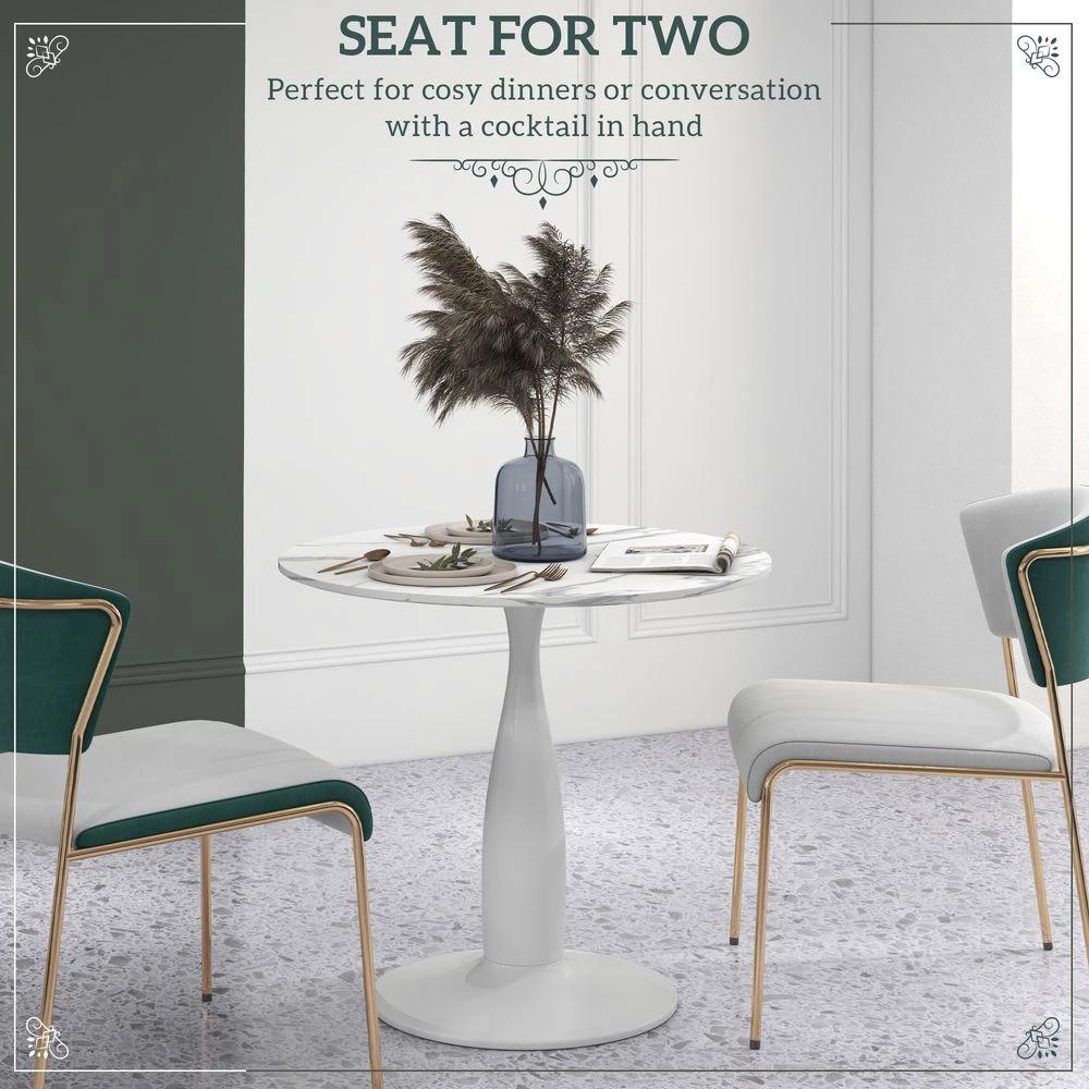 Round Dining Table with Steel Base for Living Room, Dining Room by HOMCOM