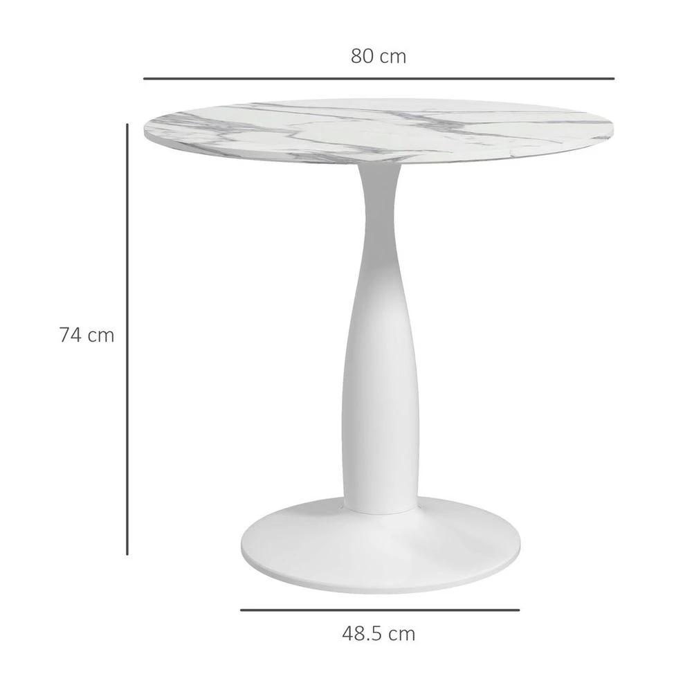 Round Dining Table with Steel Base for Living Room, Dining Room by HOMCOM