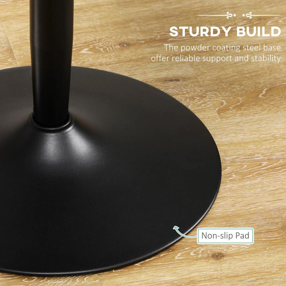 Round Dining Table with Steel Base, Non-slip Pad for Living Room by HOMCOM