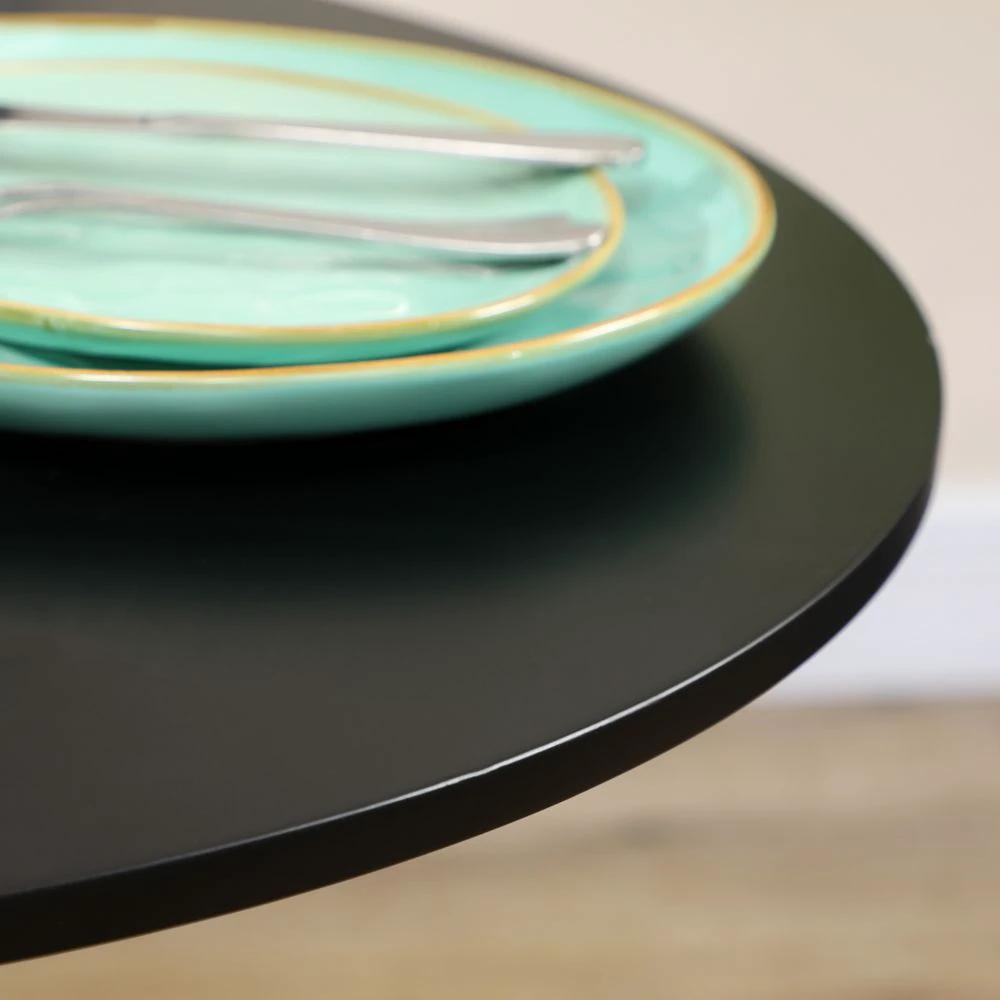 Round Dining Table with Steel Base, Non-slip Pad for Living Room by HOMCOM
