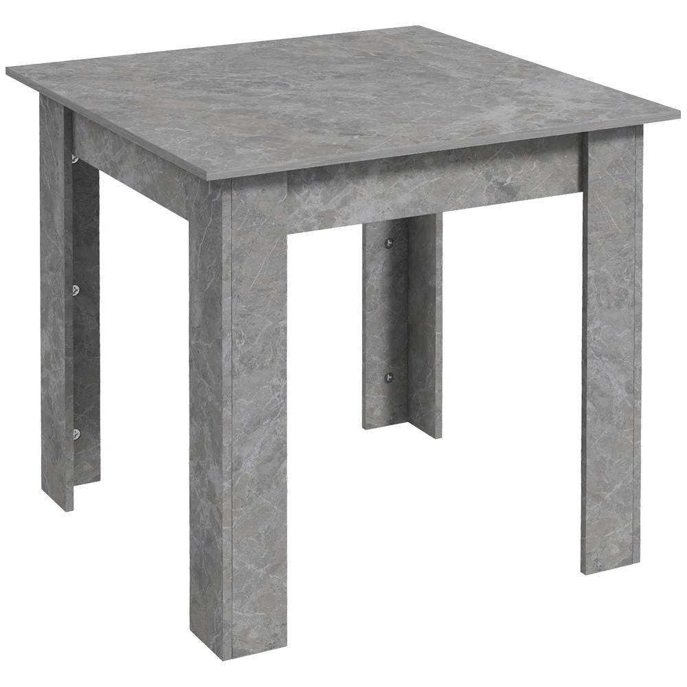 Square Dining Table with Faux Cement Effect for Living Room, Dining Room by HOMCOM