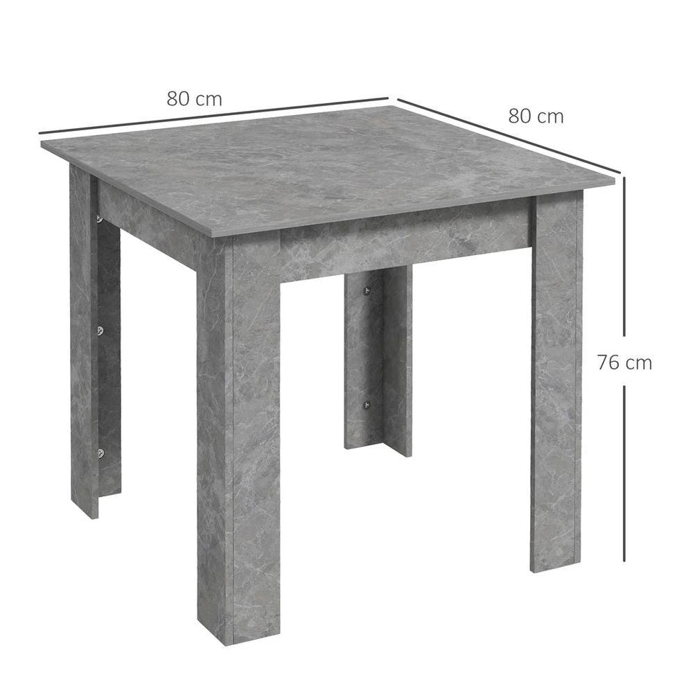 Square Dining Table with Faux Cement Effect for Living Room, Dining Room by HOMCOM