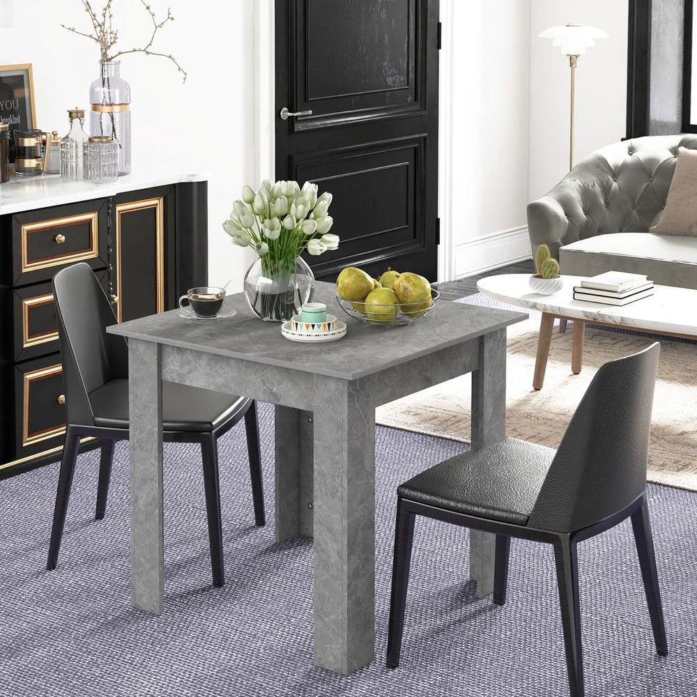 Square Dining Table with Faux Cement Effect for Living Room, Dining Room by HOMCOM