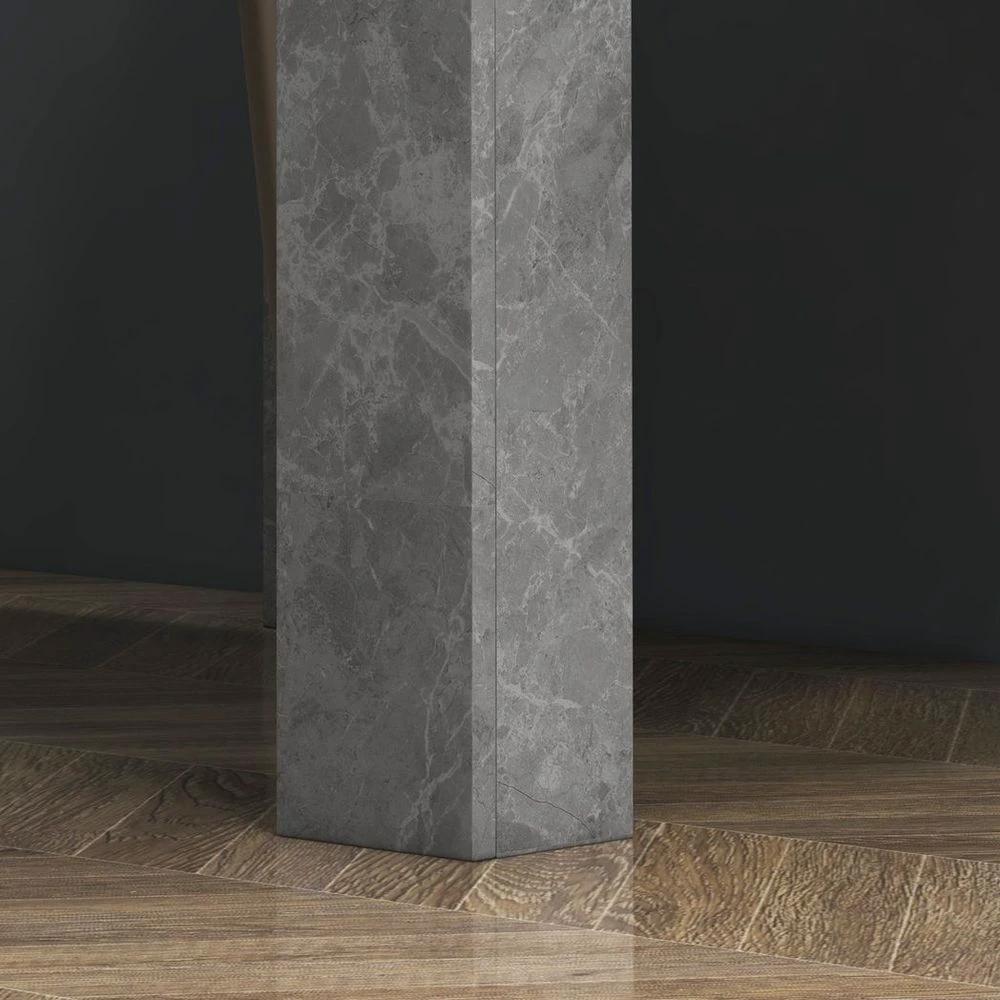 HOMCOM Square Dining Table with Faux Cement Effect for Living Room, Dining Room - Uncategorized Dining Table