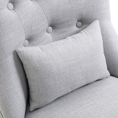 Fabric Single Sofa Dining Chair Upholstered W/ Pillow Solid Wood Leg Living Room by HOMCOM