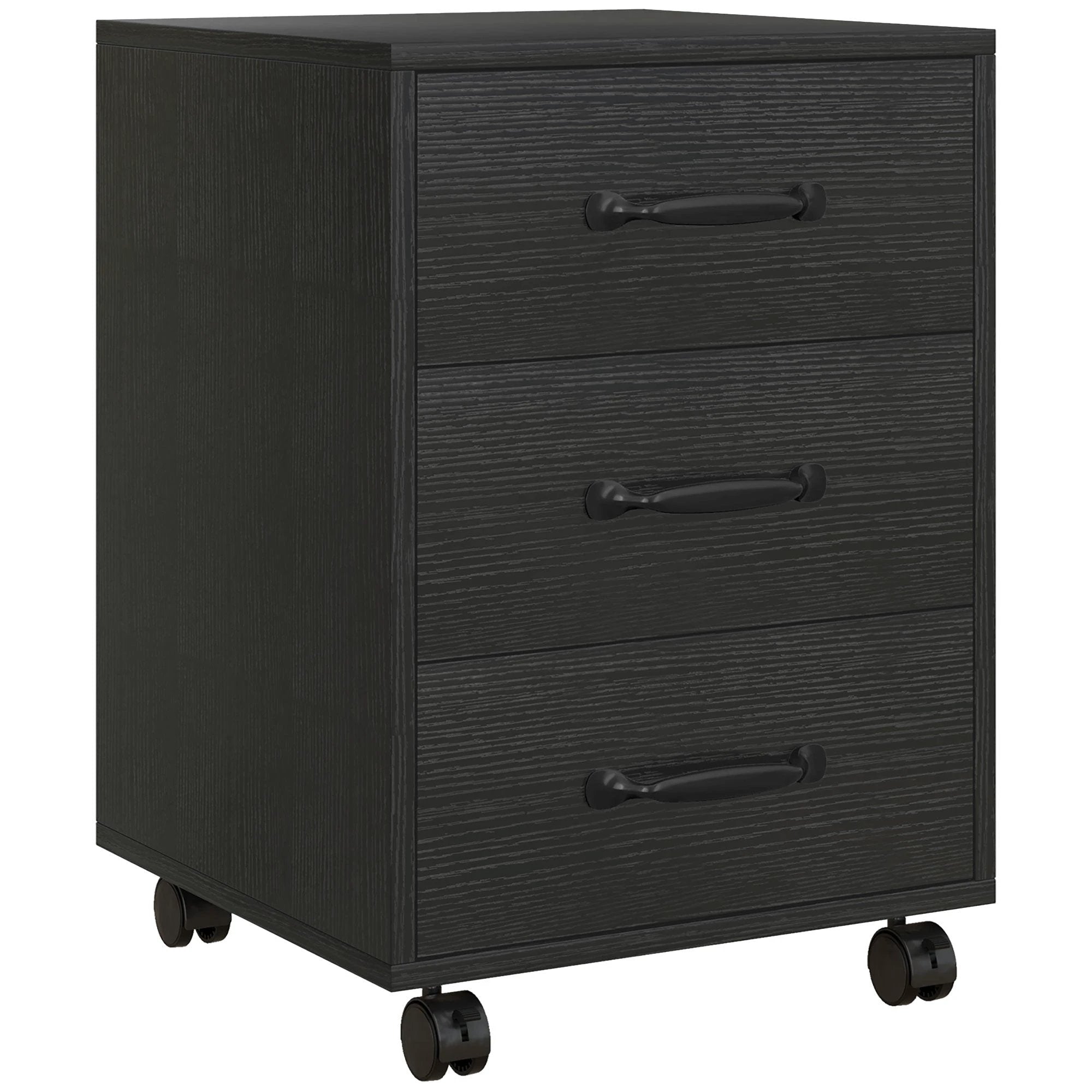 HOMCOM File Cabinet with 3 Drawers, Under Desk Mobile Filing Cabinet by HOMCOM